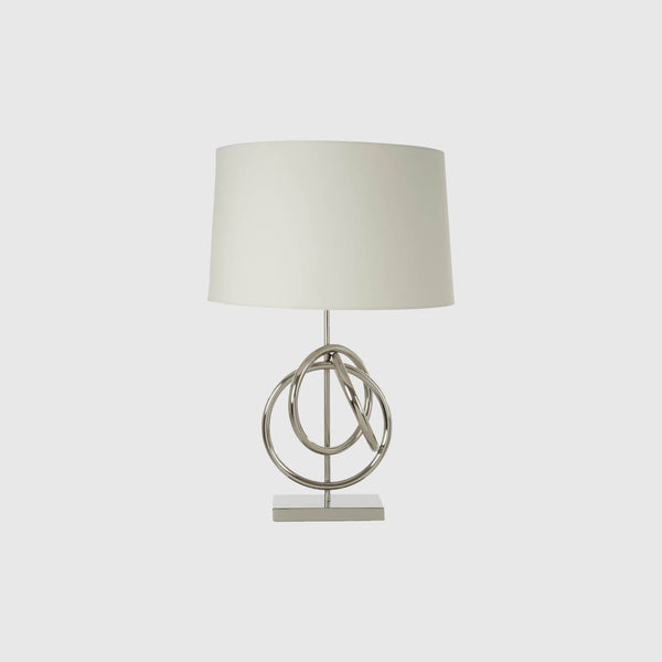 Nola - Table Lamp - Nickel & White Cotton Shade