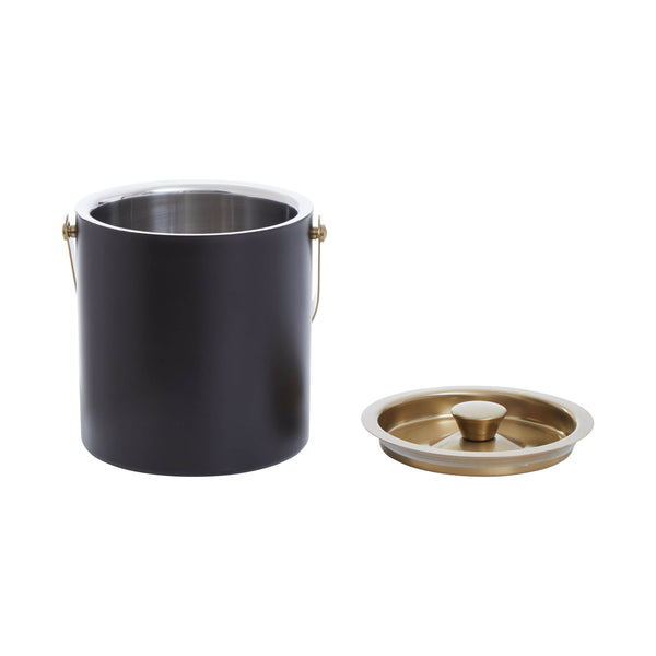 Olivier - Ice Bucket with Tongs - Black & Gold