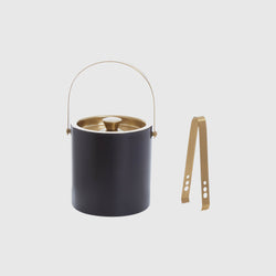 Olivier - Ice Bucket with Tongs - Black & Gold