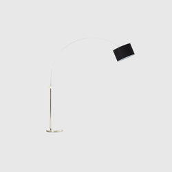 Layla - Floor Lamp - Nickel & Black Fabric Shade