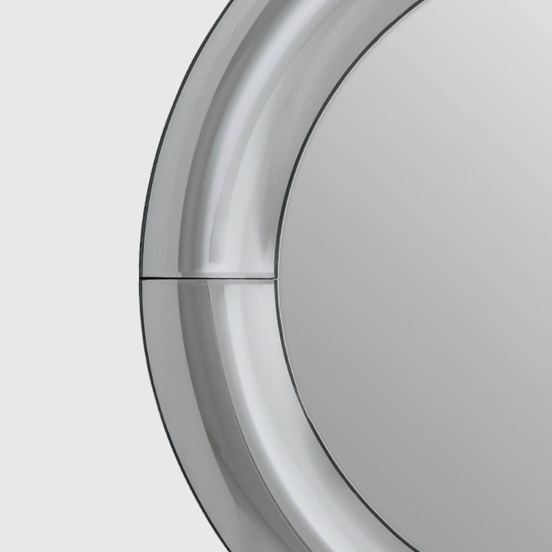 Pavel - Round Curved Mirror - Silver