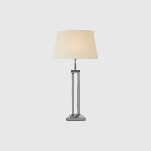 Rhea - Table Lamp - Nickel & White Cotton Shade