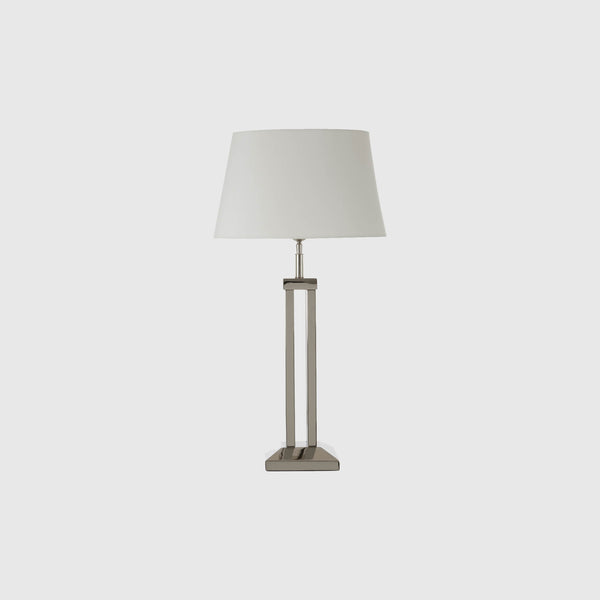 Rhea - Table Lamp - Nickel & White Cotton Shade