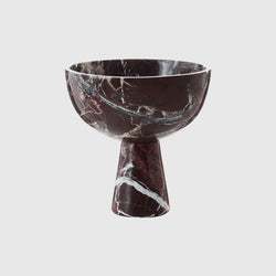 Rosso - Red Marble Pedestal Bowl - Large