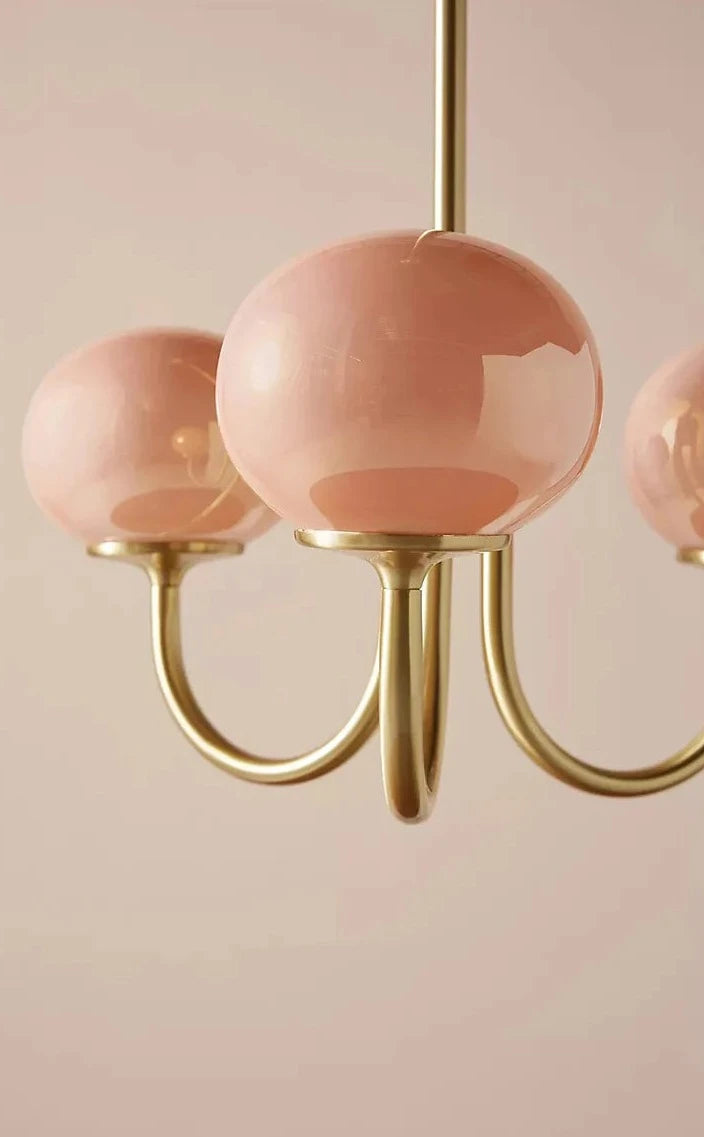 Lea Chandelier - Pink & Gold