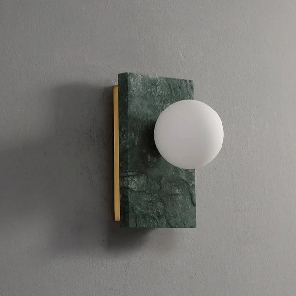 Luca Wall Light - Green Marble & Gold