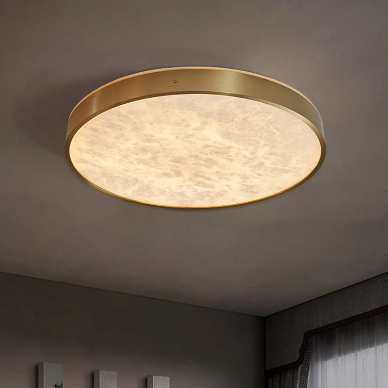 Carlo Flush Mount - Alabaster & Gold