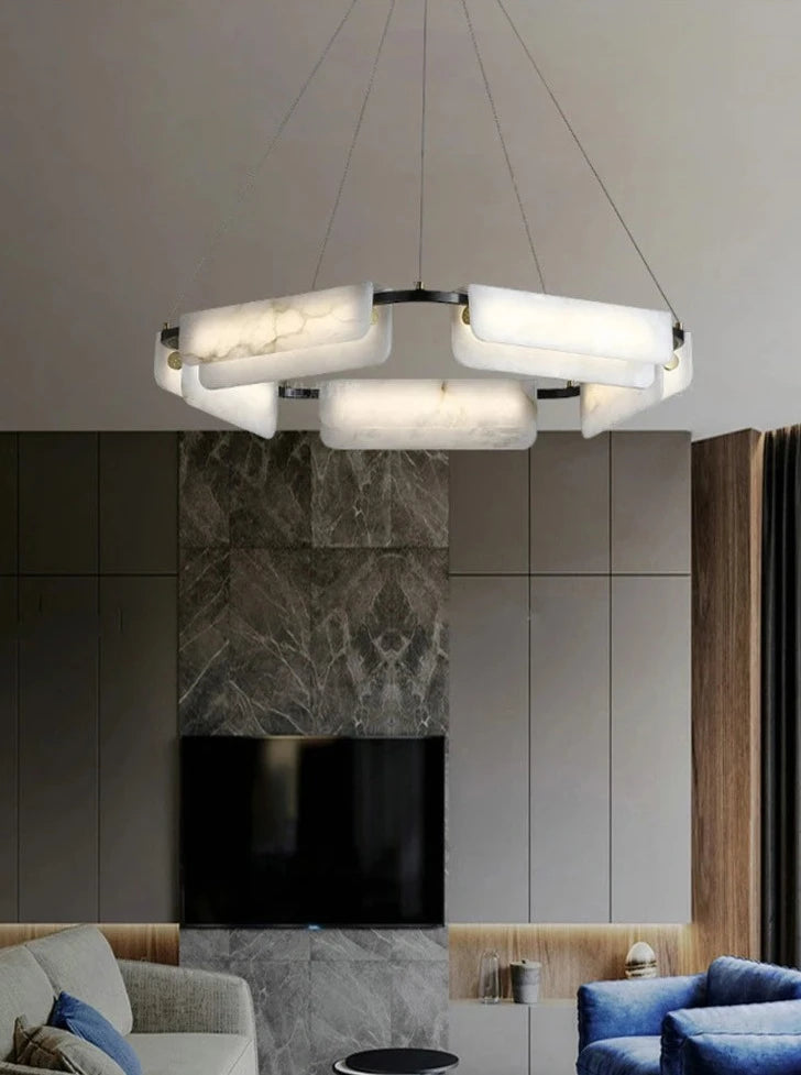 Vincenzo - Chandelier - Alabaster & Black