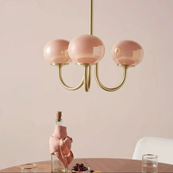 Lea Chandelier - Pink & Gold