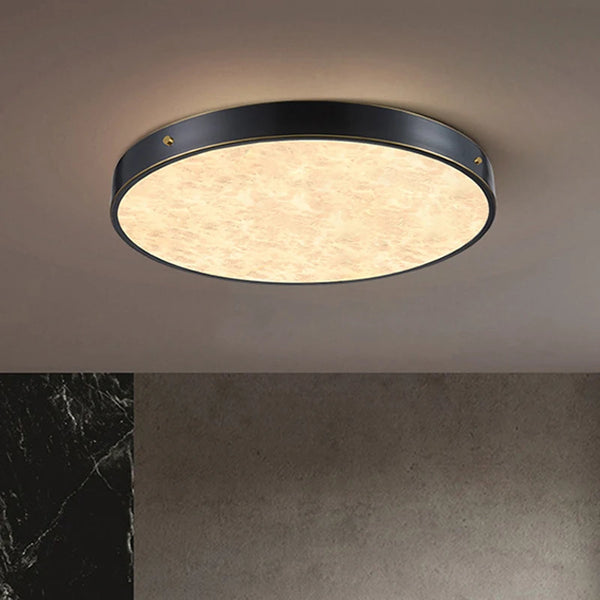 Carlo Flush Mount - Alabaster & Black