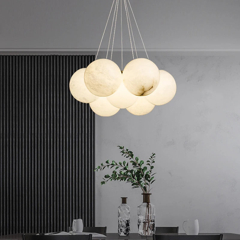 Paolo Chandelier - Alabaster & Gold