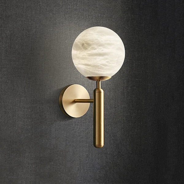 Mia Wall Light - Alabaster & Gold