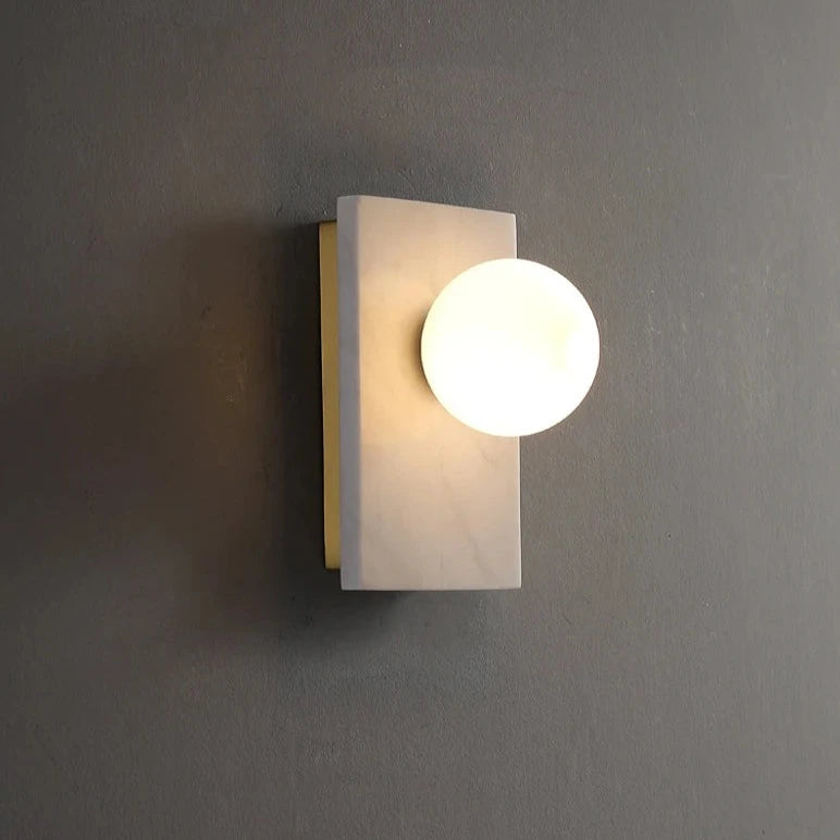 Luca Wall Light - White Marble & Gold