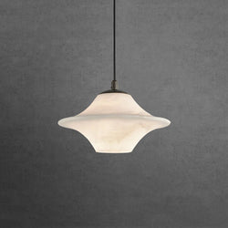 Sella Pendant - White Marble & Black