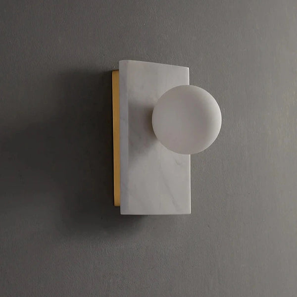 Luca Wall Light - White Marble & Gold