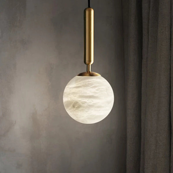 Mia Pendant - Alabaster & Gold