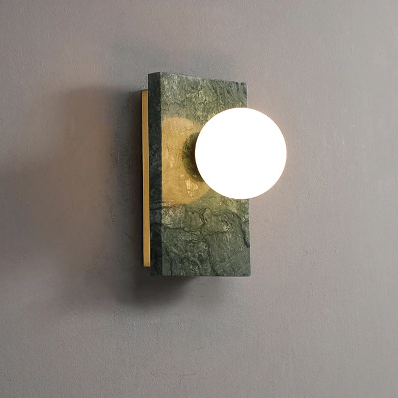 Luca Wall Light - Green Marble & Gold