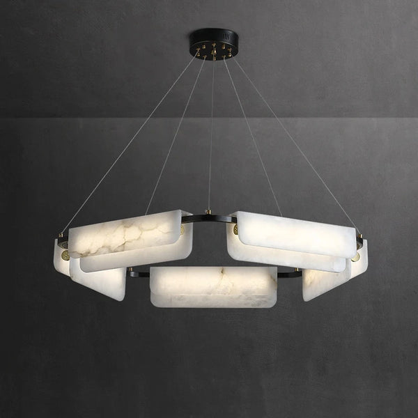 Vincenzo Chandelier - Alabaster & Black