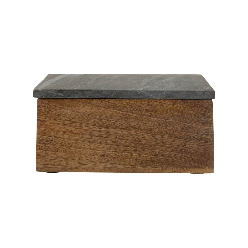 Sabine - Large Jewellery Box - Grey Marble & Wood