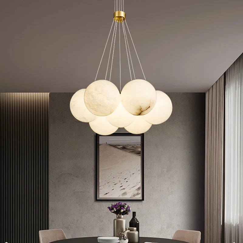 Paolo Chandelier - Alabaster & Gold