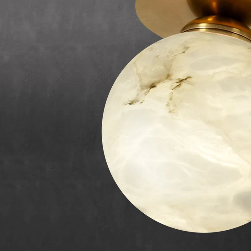 Tommaso Round Flush Mount - Alabaster & Gold