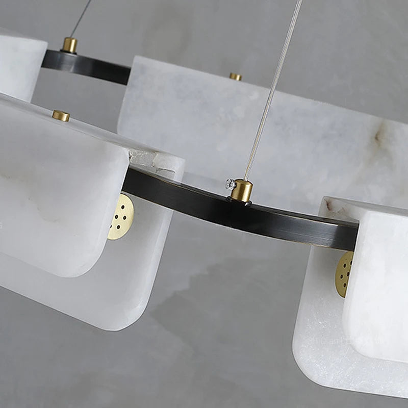 Vincenzo Chandelier - Alabaster & Black