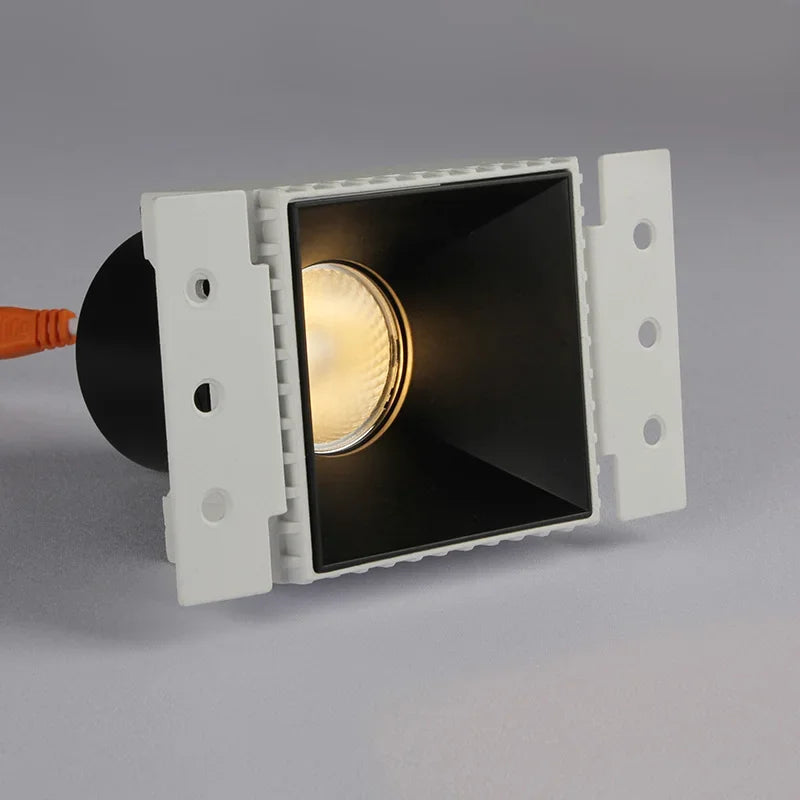 Minima Square Trimless Recessed Double LED Downlight - Black