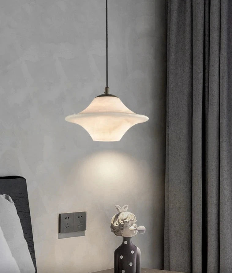 Sella - Pendant - White Marble & Black