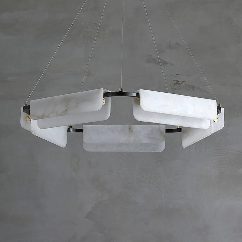 Vincenzo Chandelier - Alabaster & Black