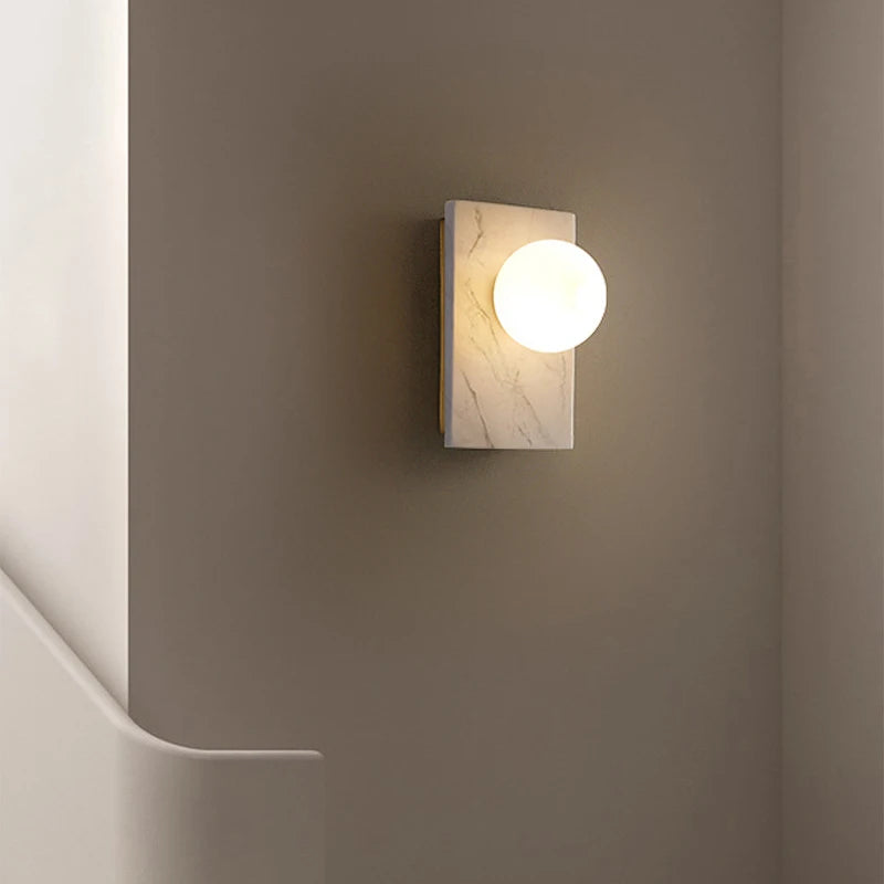 Luca Wall Light - White Marble & Gold