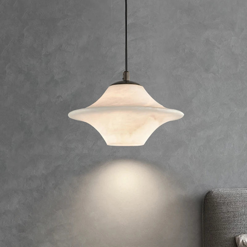 Sella - Pendant - White Marble & Black