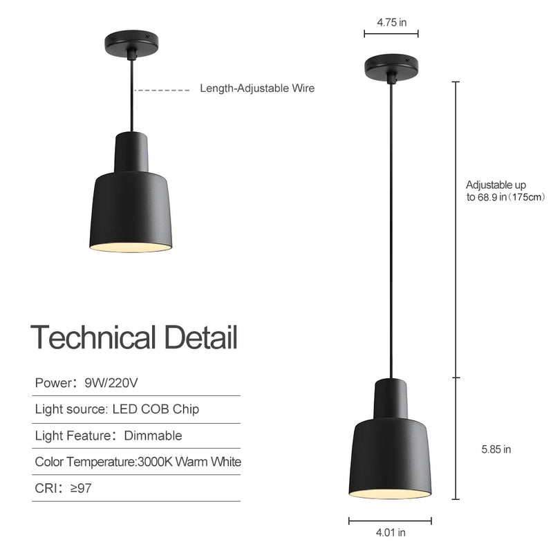 Synth - Dimmable Pendant - Black