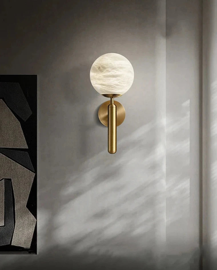 Mia Wall Light - Alabaster & Gold