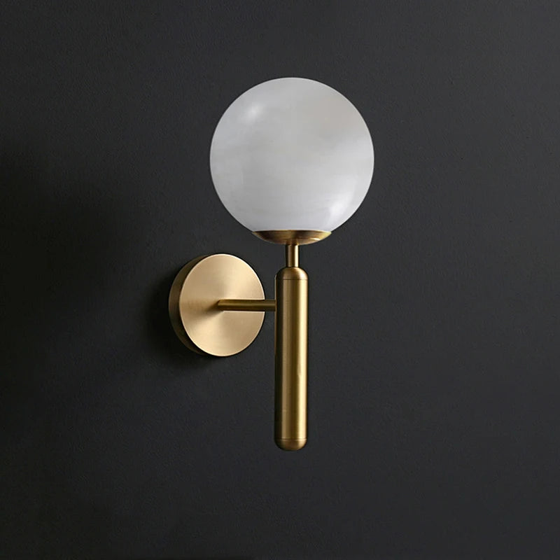 Mia Wall Light - Alabaster & Gold