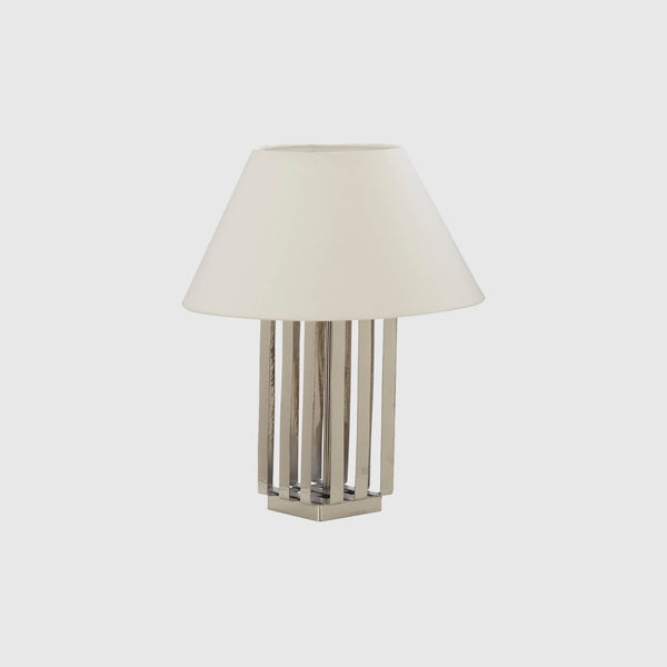 Serge - Table Lamp - Steel & Cream Fabric Shade