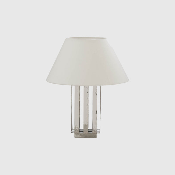 Serge - Table Lamp - Steel & Cream Fabric Shade