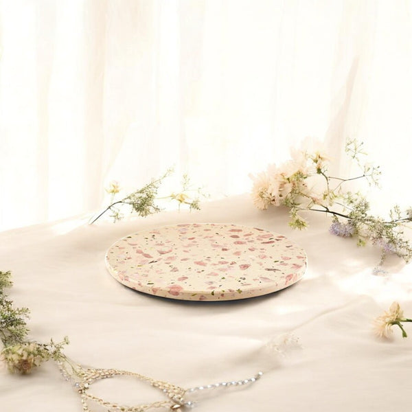 Selena - Pink Terrazzo Round Tray - Large