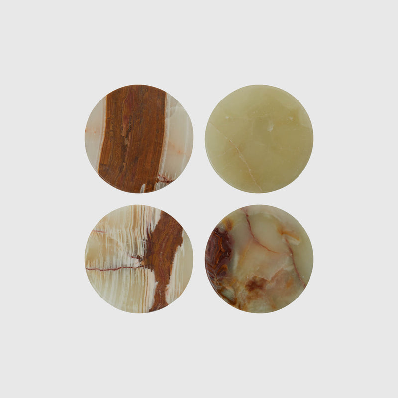 Tessa - Round Onyx Coasters - Set of 4