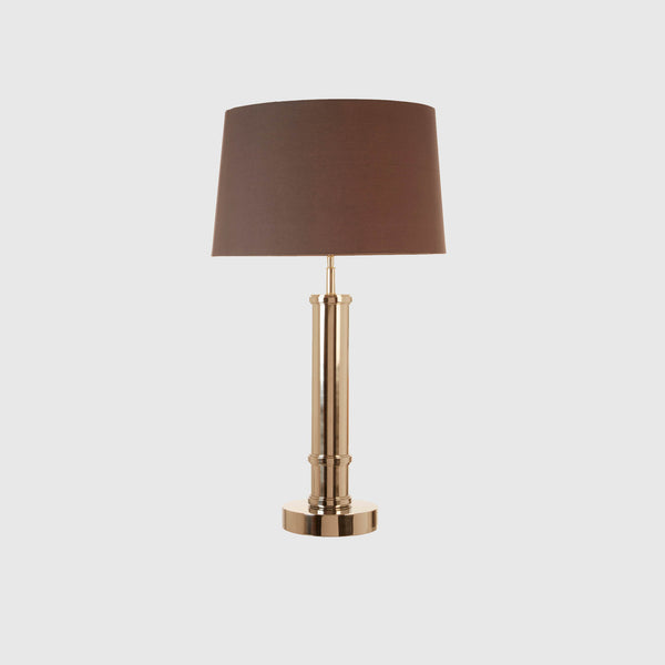 Tova - Table Lamp - Nickel & Dark Grey Cotton Shade