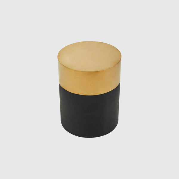 Savannah - Round Stool - Black Shagreen