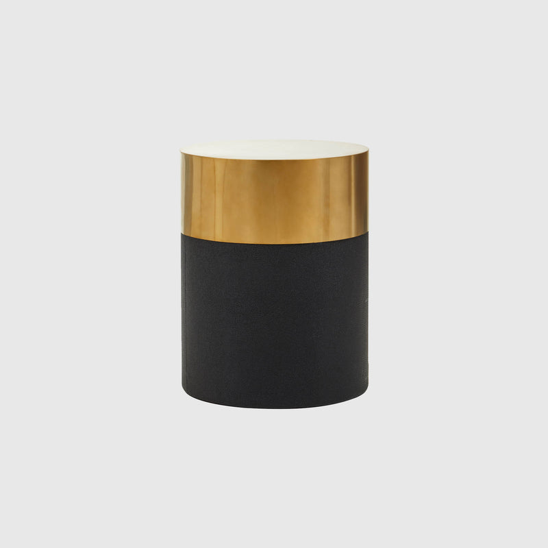 Savannah - Round Stool - Black Shagreen