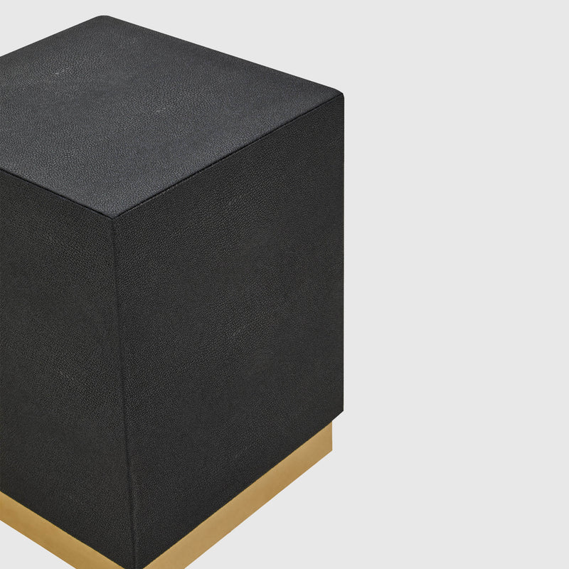 Savannah - Square Stool - Black Shagreen