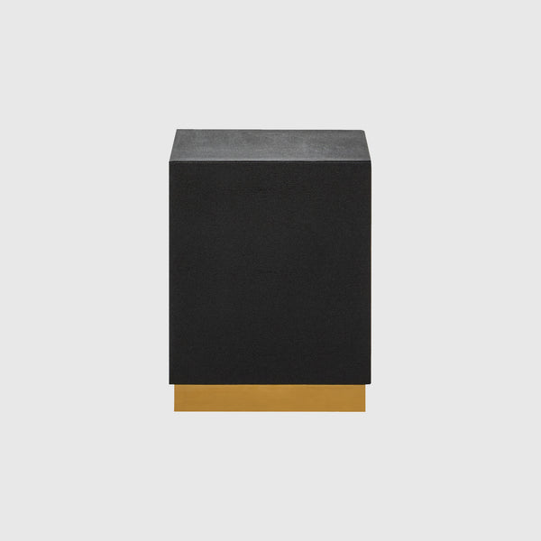 Savannah - Square Stool - Black Shagreen