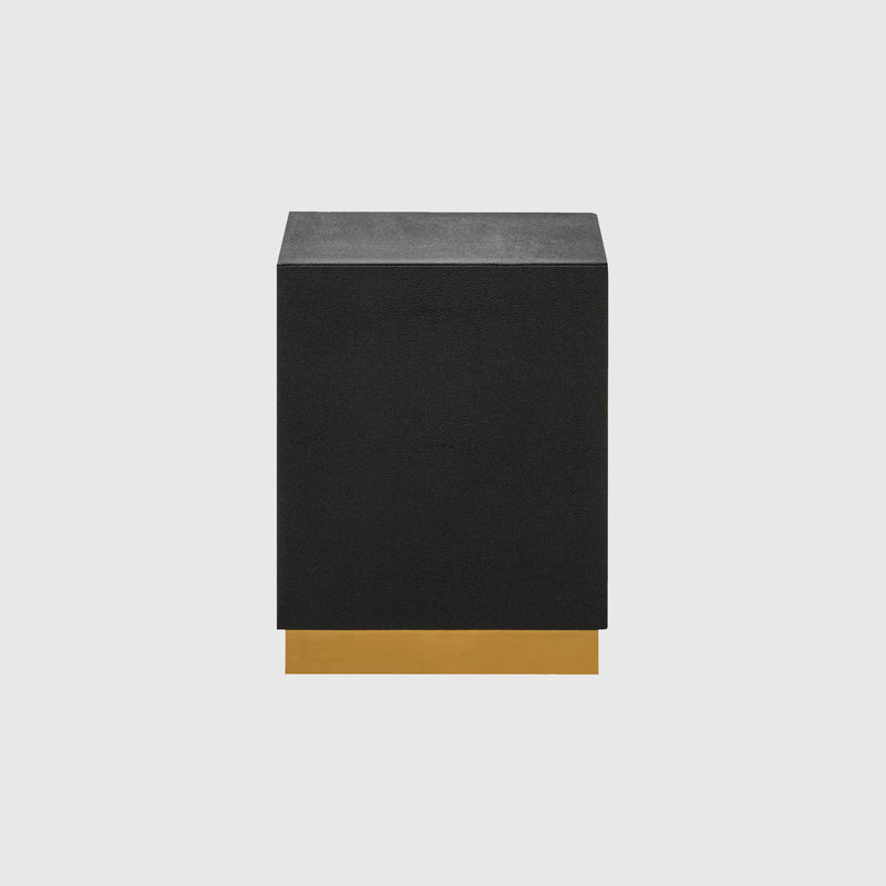 Savannah - Square Stool - Black Shagreen